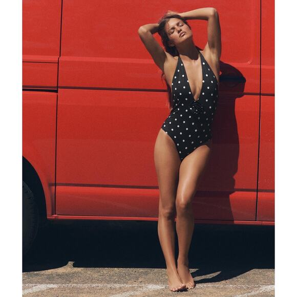 RARE!!! ZARA V-Neck Swimsuit NWT - Picture 8 of 12